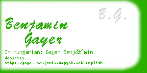 benjamin gayer business card